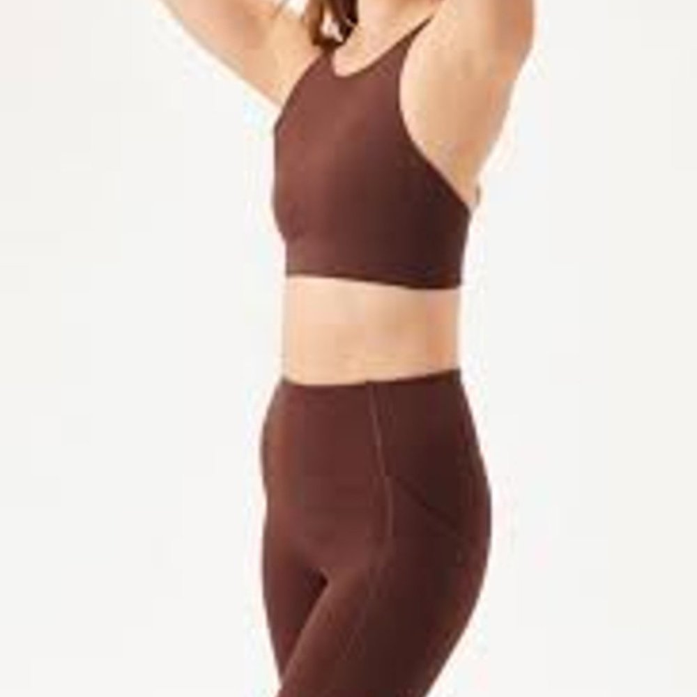 NWT  Girlfriend Collective   Earth  Topanga Halter Sports Bra   size M - Picture 2 of 6